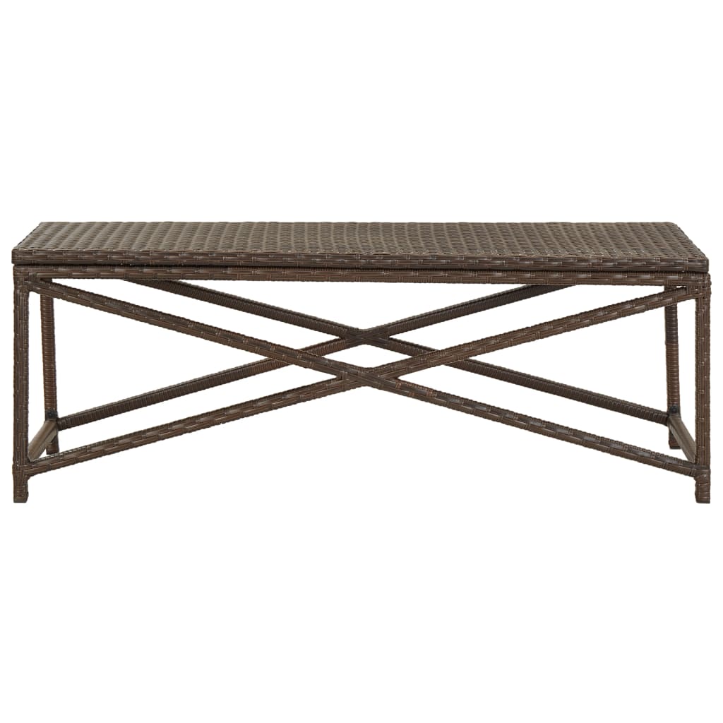 Tuinbank Poly Rattan 120 cm Bruin