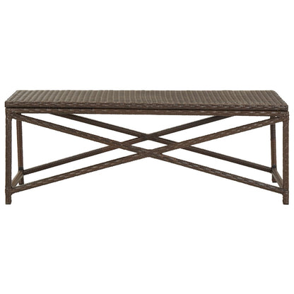 Tuinbank Poly Rattan 120 cm Bruin