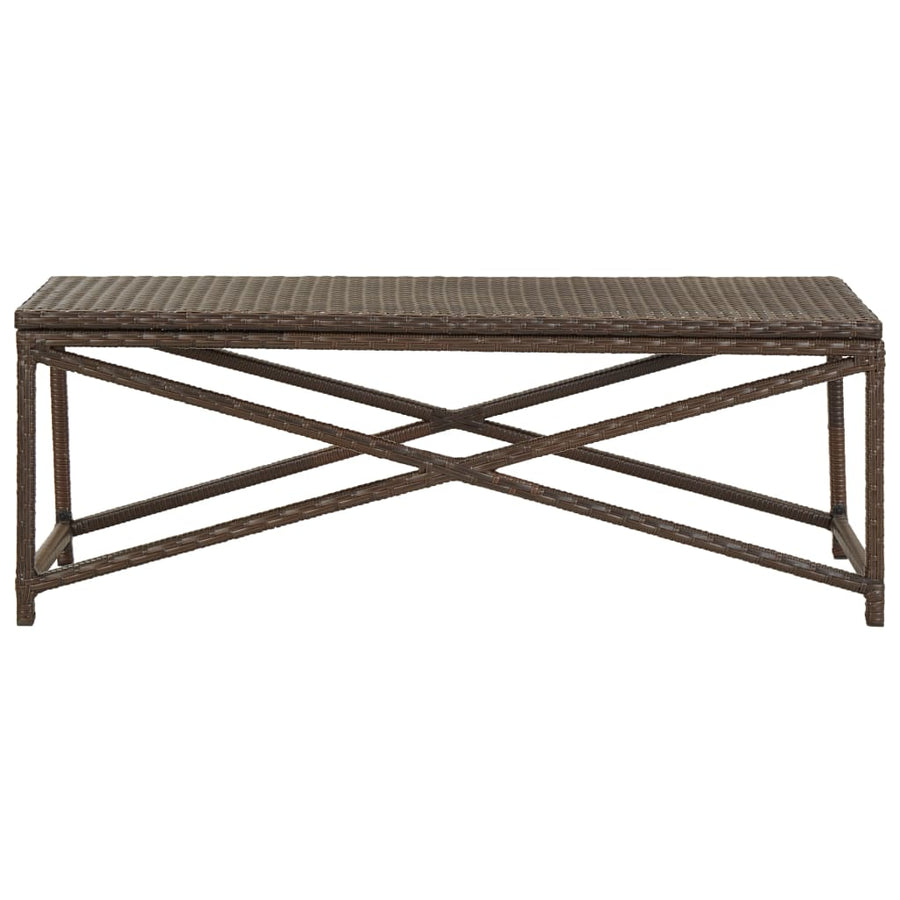 Tuinbank Poly Rattan 120 cm Bruin