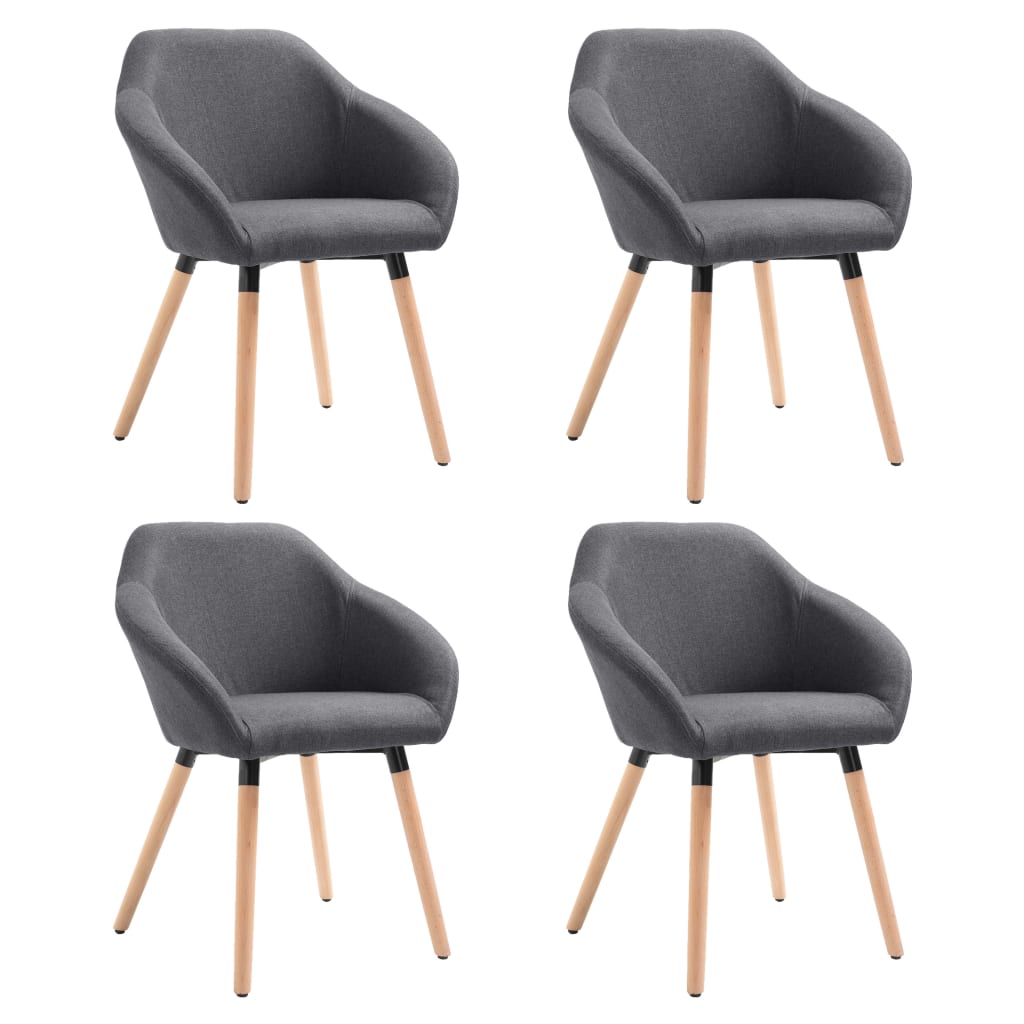 Eetkamerstoelen 4 St Stof Donkergrijs Donkergrijs