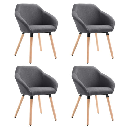 Eetkamerstoelen 4 St Stof Donkergrijs Donkergrijs