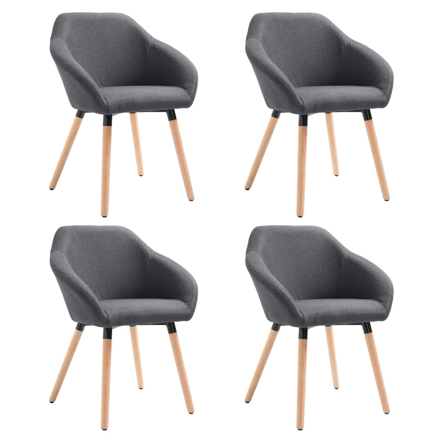 Eetkamerstoelen 4 St Stof Donkergrijs Donkergrijs
