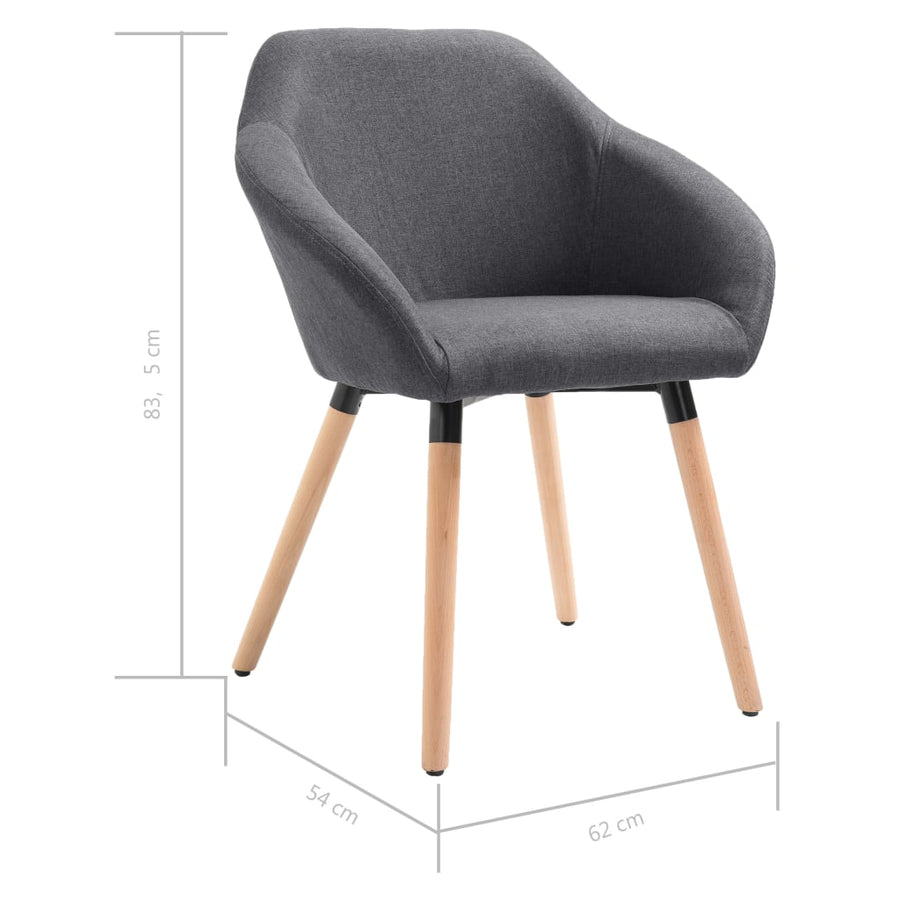 Eetkamerstoelen 4 St Stof Donkergrijs Donkergrijs