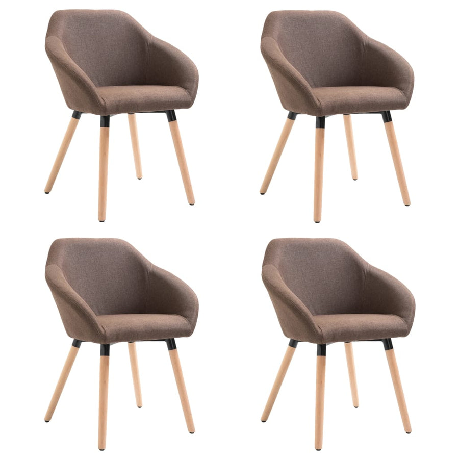 Eetkamerstoelen 4 St Stof Bruin 4