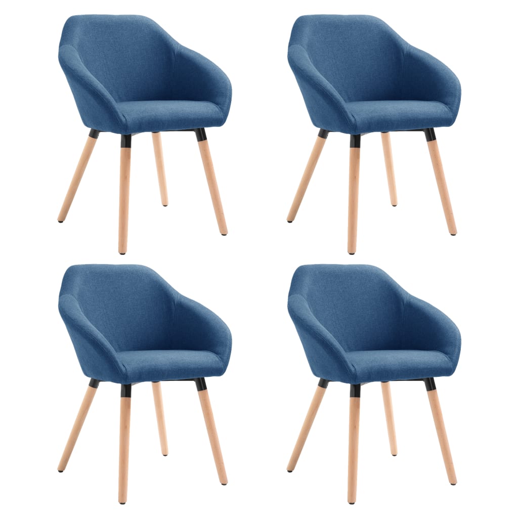Eetkamerstoelen 4 St Stof Blauw Blauw