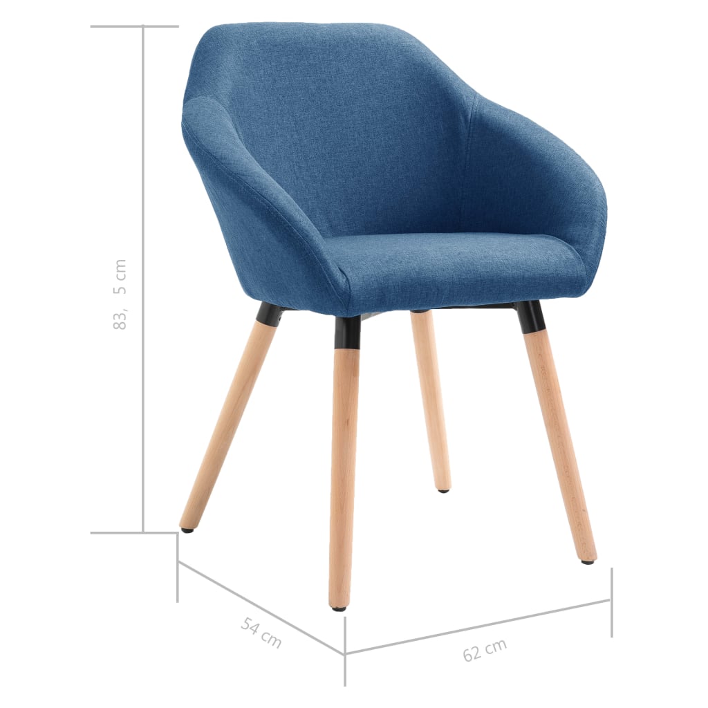 Eetkamerstoelen 4 St Stof Blauw Blauw