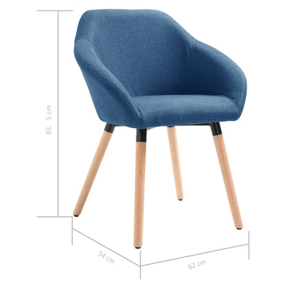 Eetkamerstoelen 4 St Stof Blauw Blauw