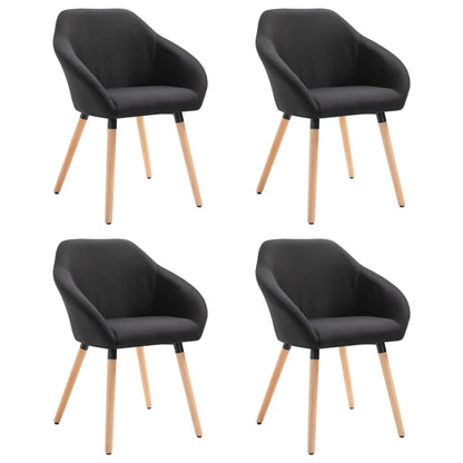 Eetkamerstoelen 4 St Stof Zwart 4