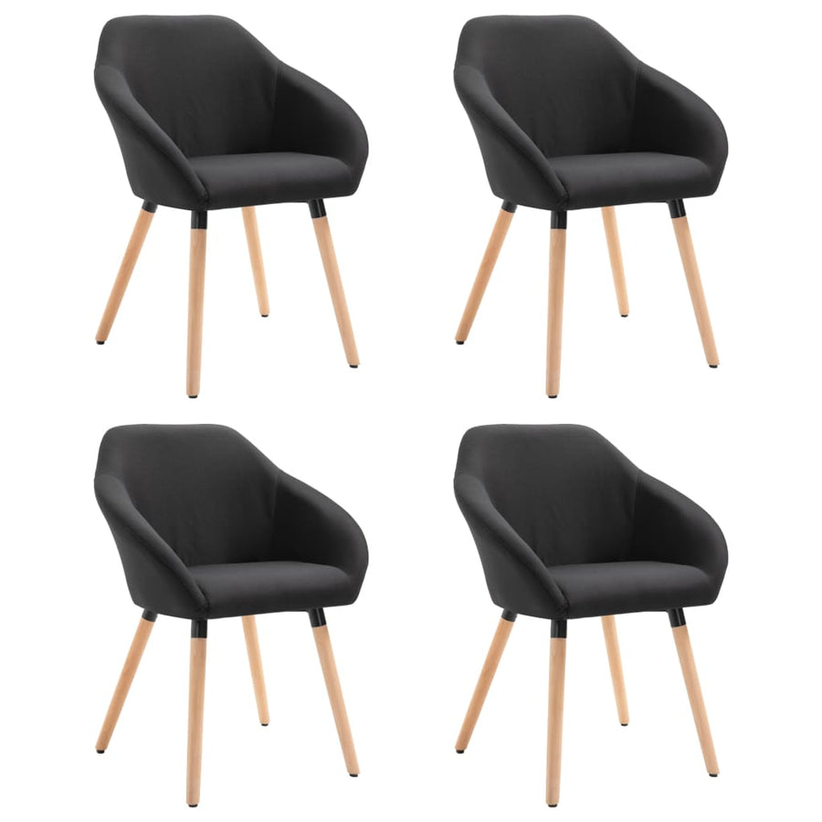 Eetkamerstoelen 4 St Stof Zwart 4