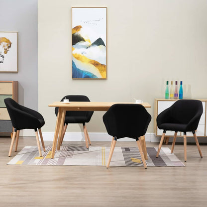 Eetkamerstoelen 4 St Stof Zwart 4