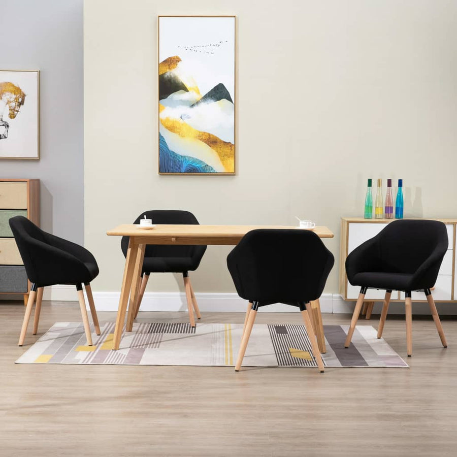 Eetkamerstoelen 4 St Stof Zwart 4