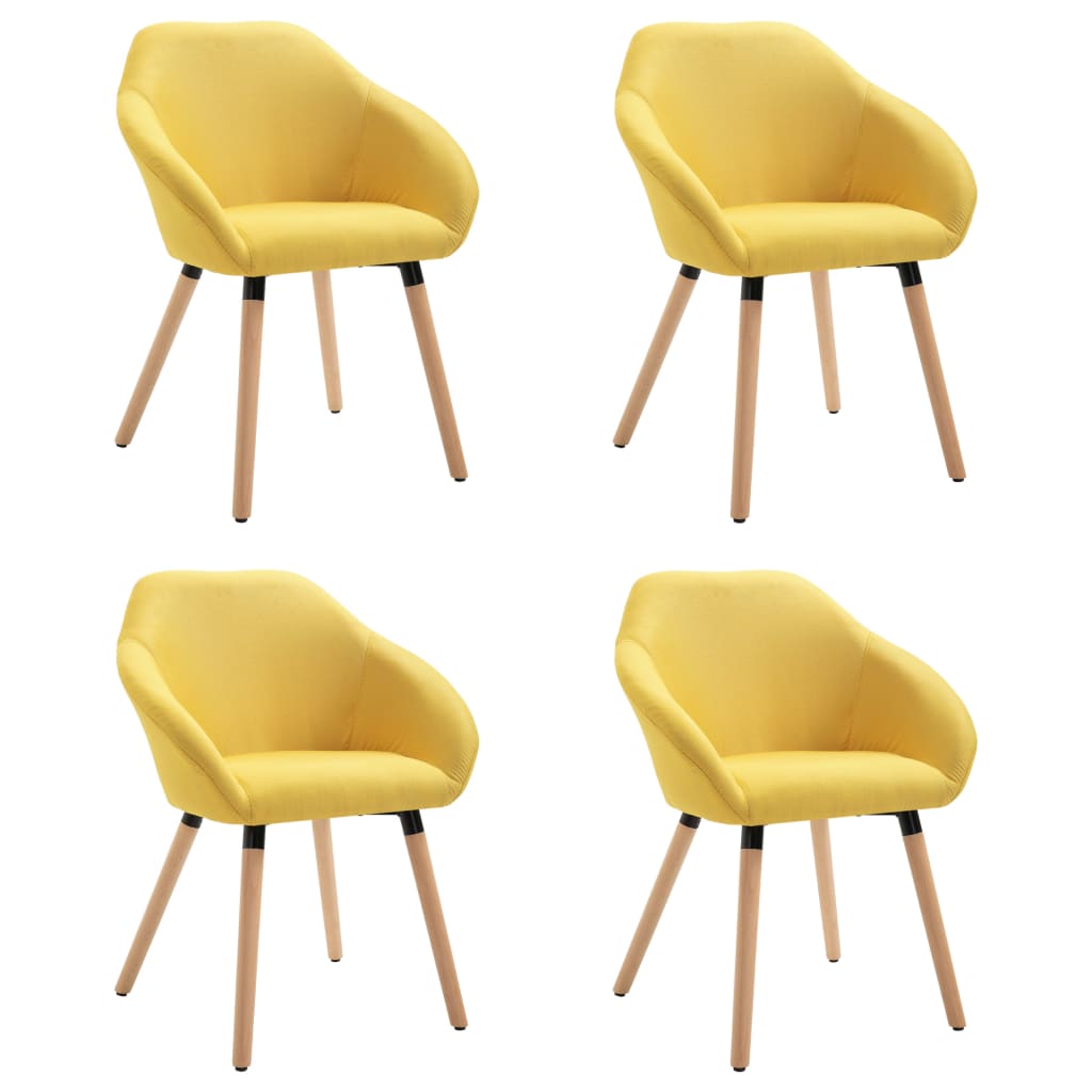 Eetkamerstoelen 4 St Stof Geel 4