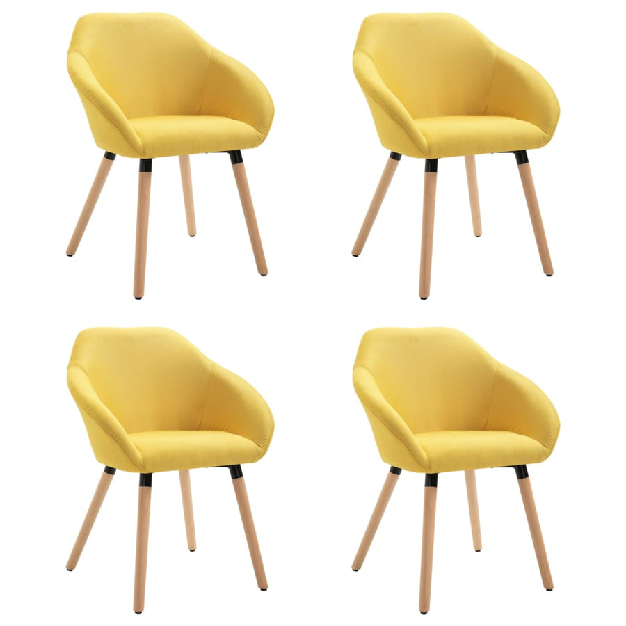 Eetkamerstoelen 4 St Stof Geel 4