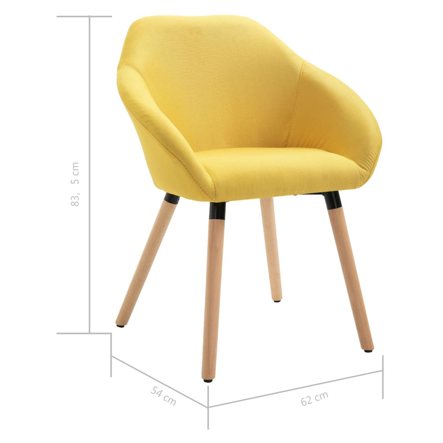 Eetkamerstoelen 4 St Stof Geel 4