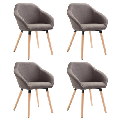 Eetkamerstoelen 4 St Draaibaar Stof Taupe 4