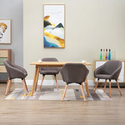 Eetkamerstoelen 4 stuks draaibaar stof taupe