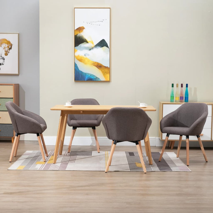 Eetkamerstoelen 4 St Draaibaar Stof Taupe 4