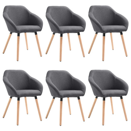 Eetkamerstoelen 6 St Stof Donkergrijs 6
