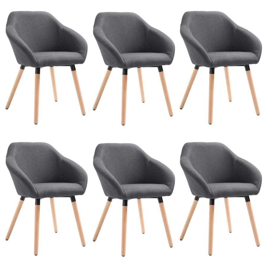 Eetkamerstoelen 6 St Stof Donkergrijs 6