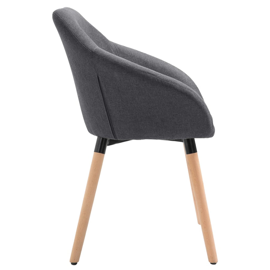 Eetkamerstoelen 6 St Stof Donkergrijs 6