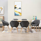 Eetkamerstoelen 6 stuks stof donkergrijs