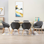 Eetkamerstoelen 6 stuks stof donkergrijs