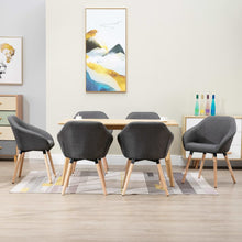 Eetkamerstoelen 6 St Stof Donkergrijs 6