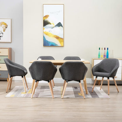Eetkamerstoelen 6 St Stof Donkergrijs 6