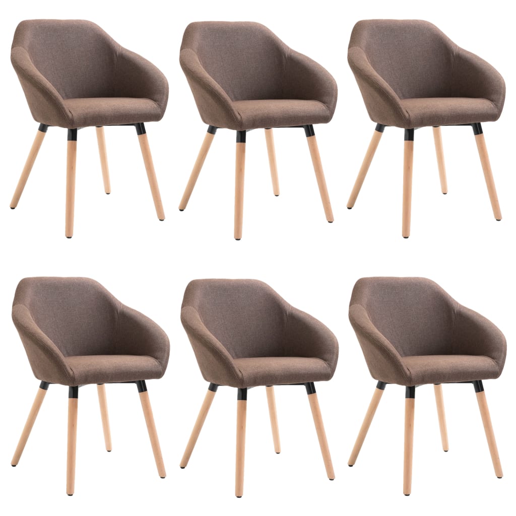 Eetkamerstoelen 6 St Stof Bruin 6