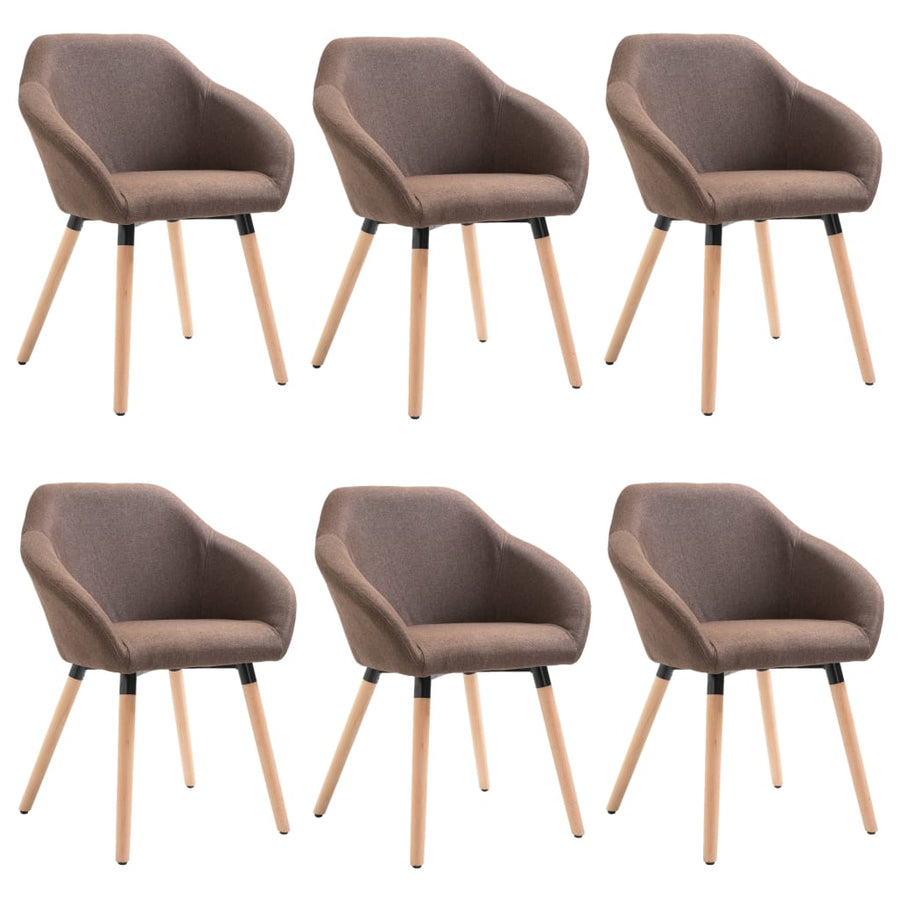 Eetkamerstoelen 6 St Stof Bruin 6