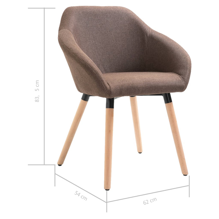 Eetkamerstoelen 6 St Stof Bruin 6