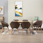 Dining Chairs 6 Pcs Fabric Brown 6