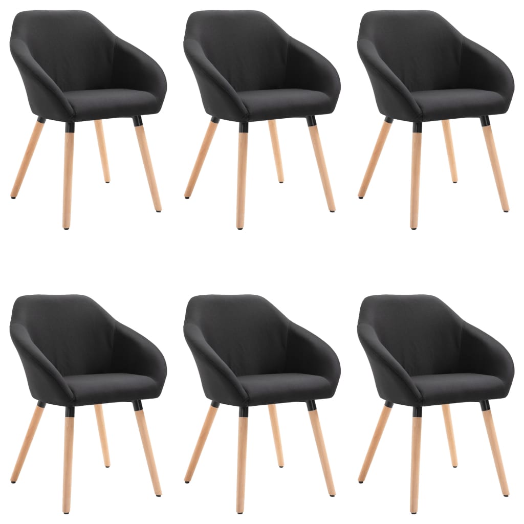 Eetkamerstoelen 6 St Stof Zwart 6