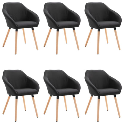 Eetkamerstoelen 6 St Stof Zwart 6