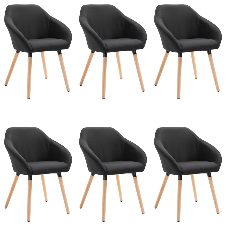 Eetkamerstoelen 6 St Stof Zwart 6