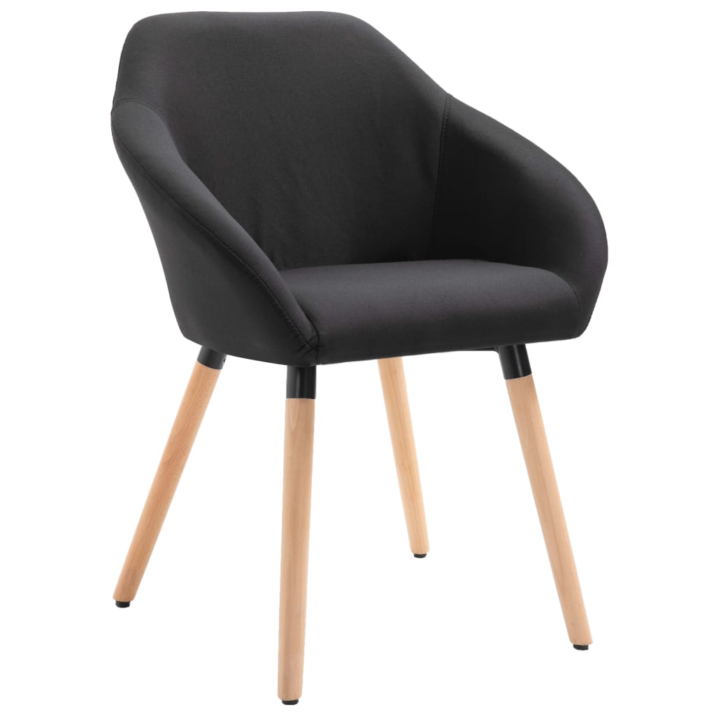 Eetkamerstoelen 6 St Stof Zwart 6