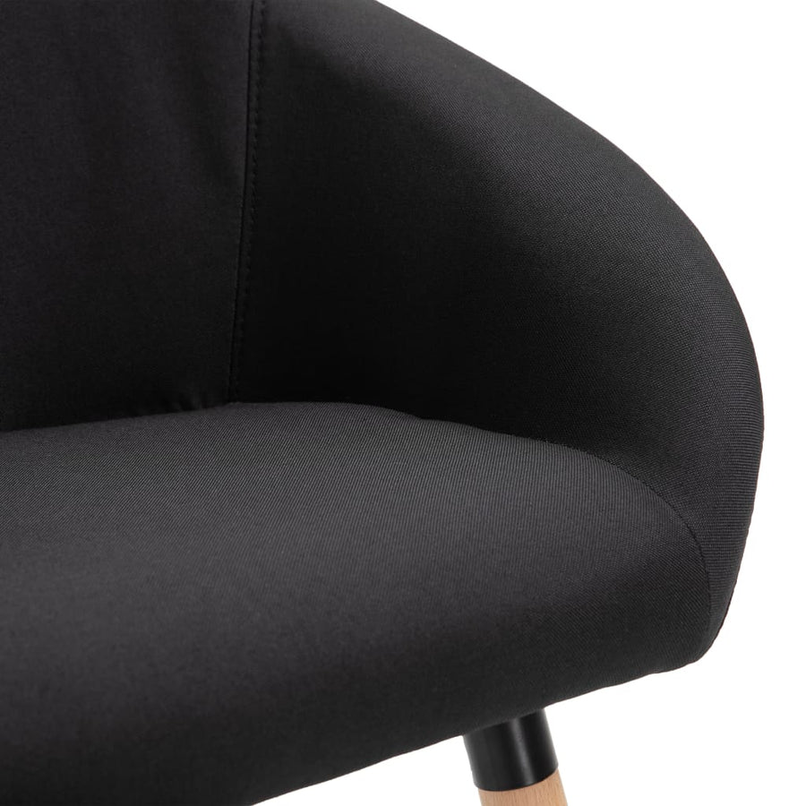 Eetkamerstoelen 6 St Stof Zwart 6