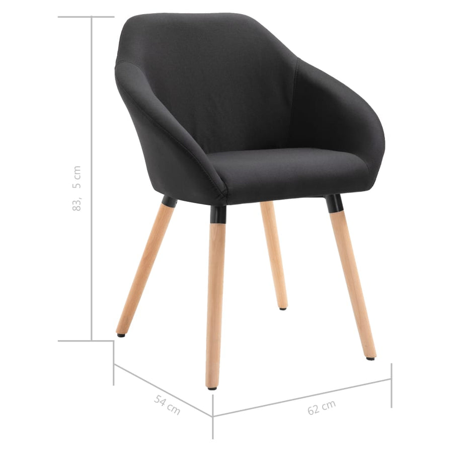 Eetkamerstoelen 6 St Stof Zwart 6