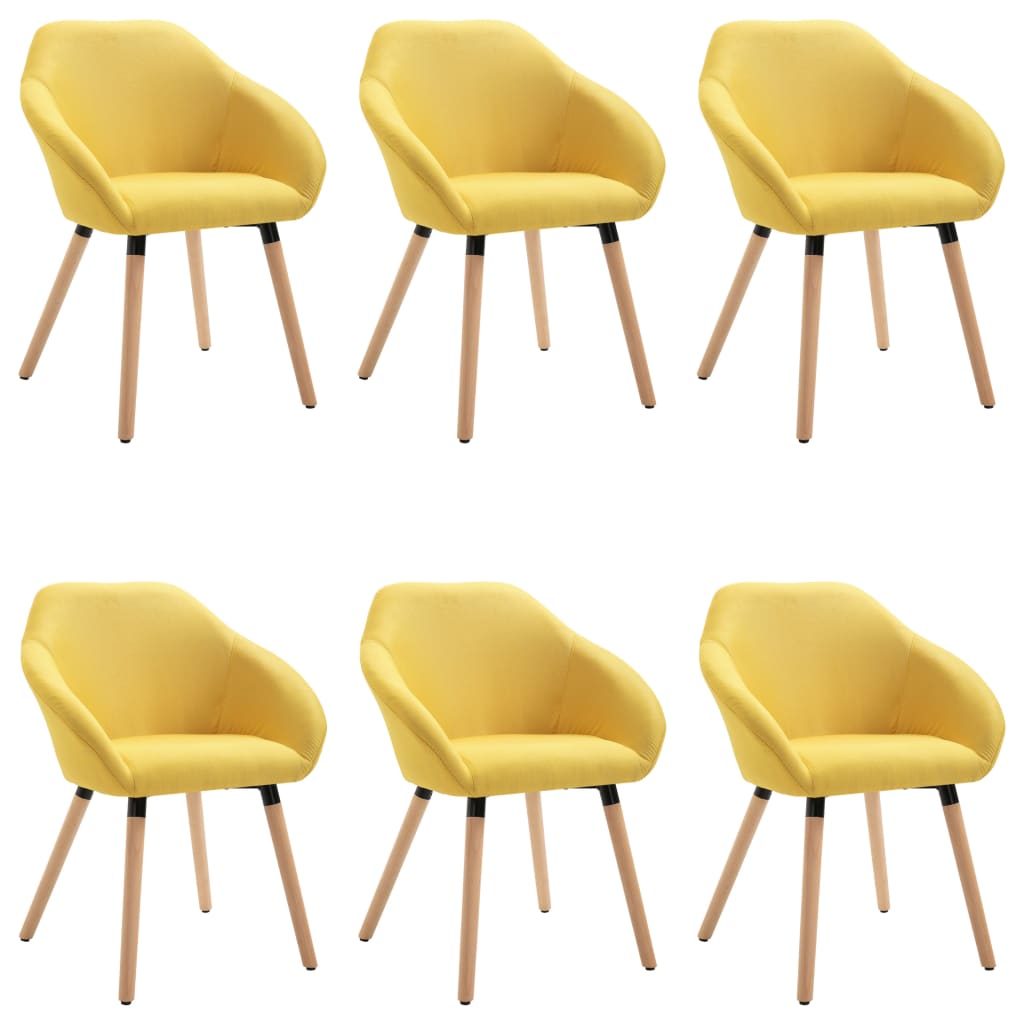 Eetkamerstoelen 6 St Stof Geel 6