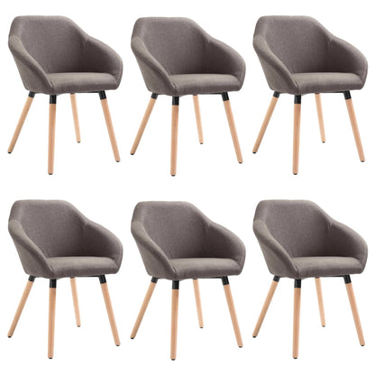 Eetkamerstoelen 6 St Stof Taupe 6