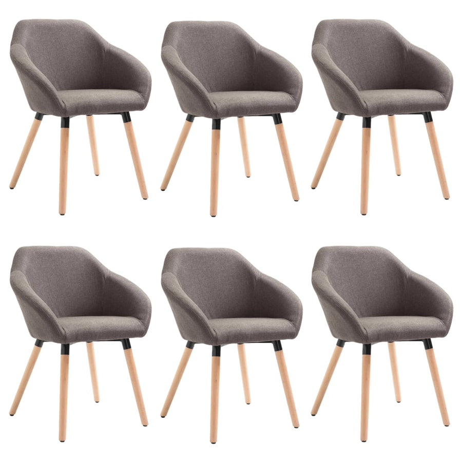 Eetkamerstoelen 6 St Stof Taupe 6