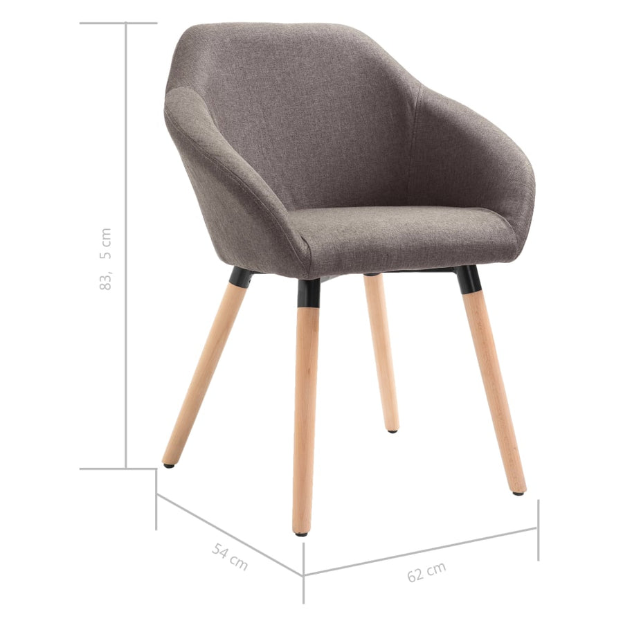 Eetkamerstoelen 6 St Stof Taupe 6
