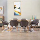 Dining Chairs 6 Pcs Fabric Taupe 6