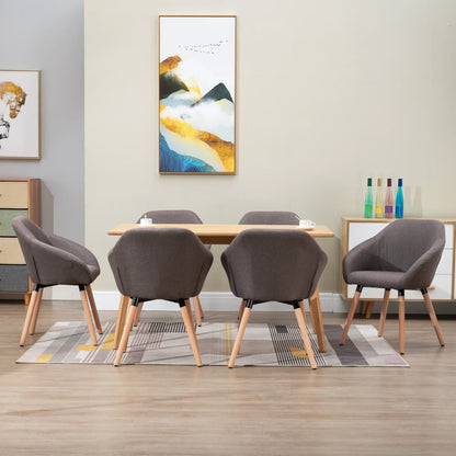 Eetkamerstoelen 6 St Stof Taupe 6