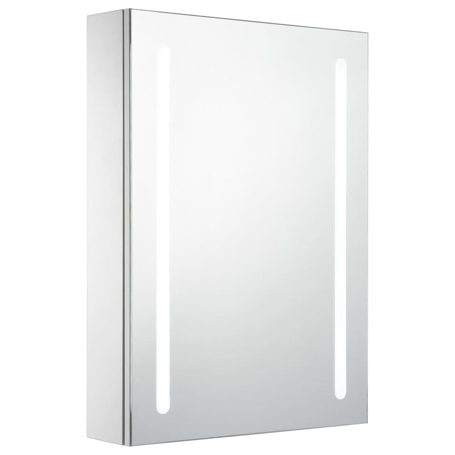 Badkamerkast Met Spiegel En Led 50 x 13 x 70 cm wit en zilver