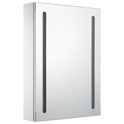 Badkamerkast Met Spiegel En Led 50 x 13 x 70 cm wit en zilver