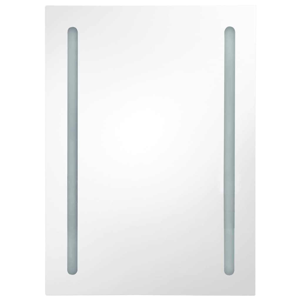 Badkamerkast Met Spiegel En Led 50 x 13 x 70 cm wit en zilver