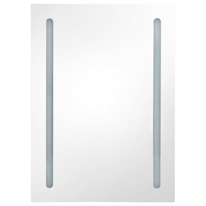 Badkamerkast Met Spiegel En Led 50 x 13 x 70 cm wit en zilver