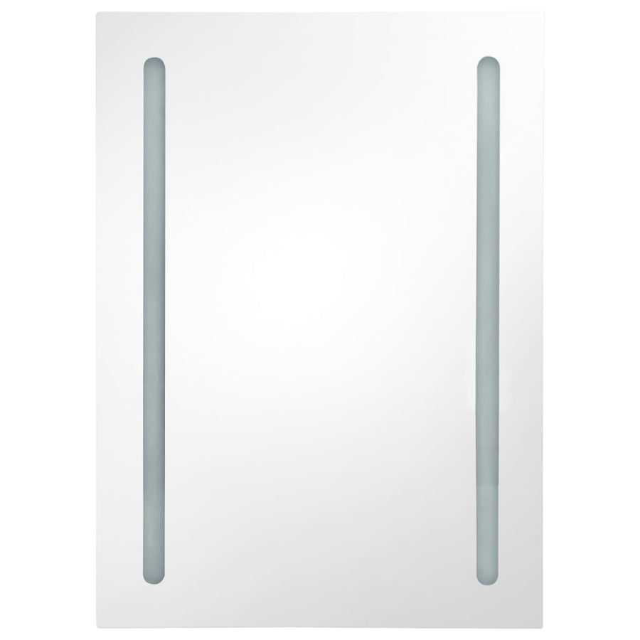 Badkamerkast Met Spiegel En Led 50 x 13 x 70 cm wit en zilver