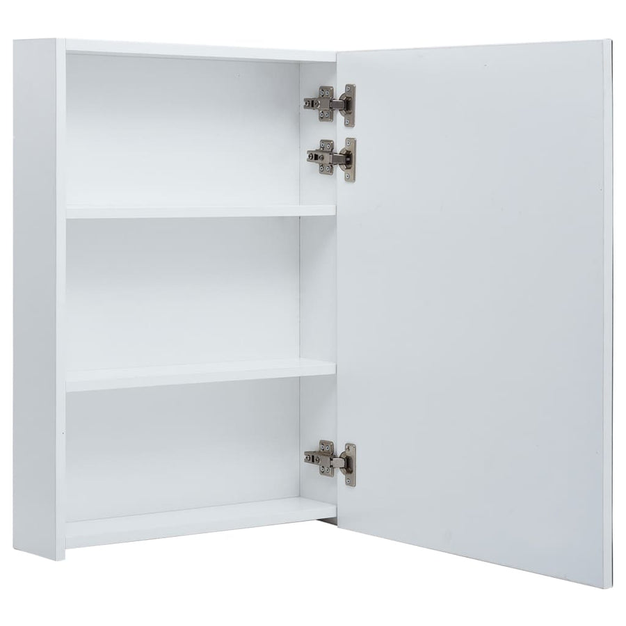 Badkamerkast Met Spiegel En Led 50 x 13 x 70 cm wit en zilver